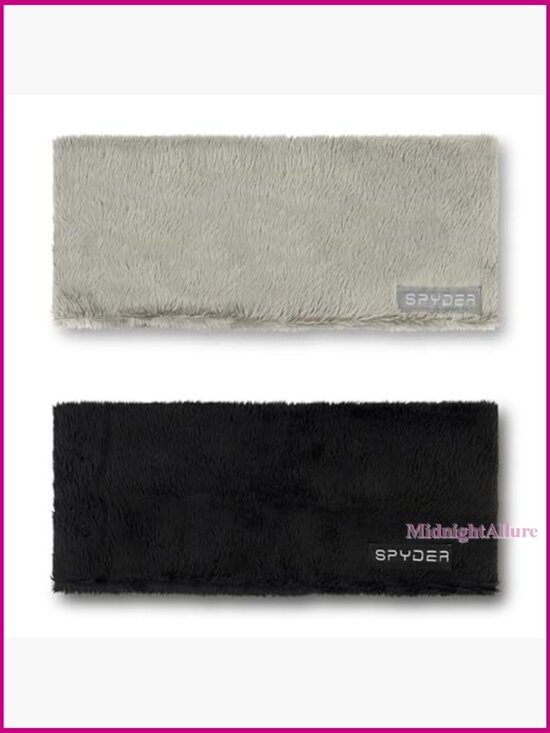 2 Pack Low Pile Faux Fur Headbands for Winter Sports & Cold Weather